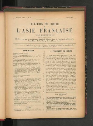 Deuxième Année. Nr. 10. Janvier 1902.