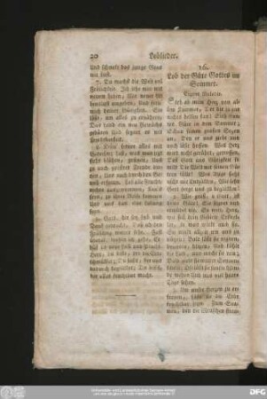 16. Lob der Güte Gottes im Sommer.