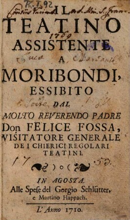 Il Teatino Assistente A Moribondi