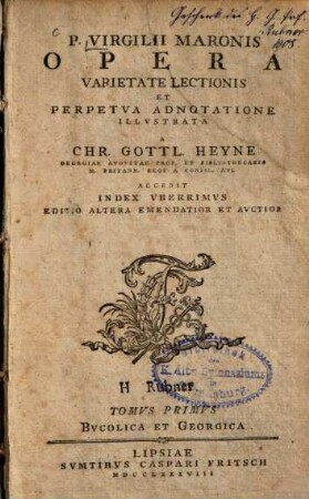 P. Virgilii Maronis Opera, 1. Bucolica et Georgica