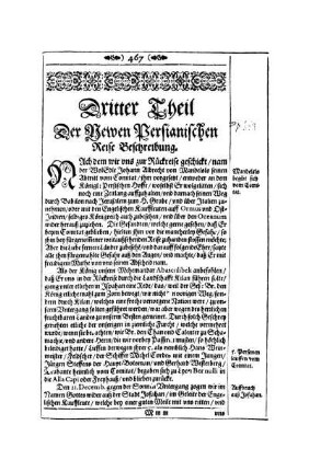 Dritter Theil Der Newen Persianischen Reise Beschreibung