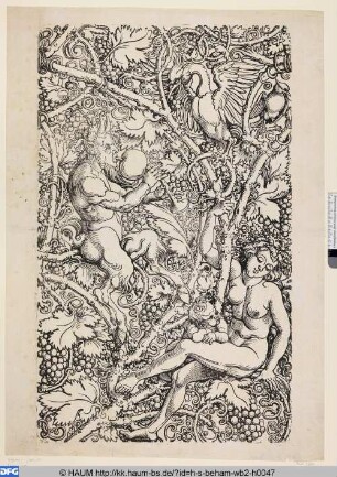 Satyr und Nymphe mit Vögeln