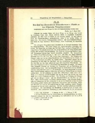 Nr. 28. Der Chef des Generalstabes Generalleutnant v. Moltke an das Allgemeine Kriegsdepartement