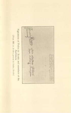 Signatures of Pedro de Acuna and members of the Audiencia