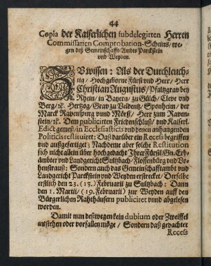 44-45, Copia der Kaiserlichen subdelegirten Herren ...
