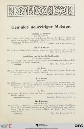 Gemälde neuzeitiger Meister (Nr. 100-217)