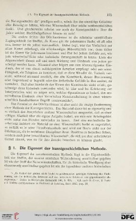 § 1. Die Eigenart der kunstgeschichtlichen Methode