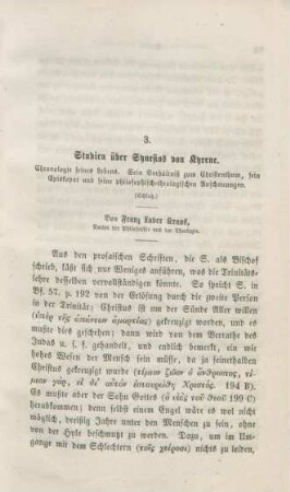 85-129 Studien über Synesios von Kyrene : Schluß