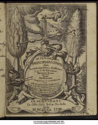 De Testamento. Principi, Aut Comiti oblato, Tractatio Analytico-Synthetica : l. 19. C. de Testament. Theoriam & Praxin ostendens