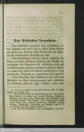 Das Städtchen Lauenstein