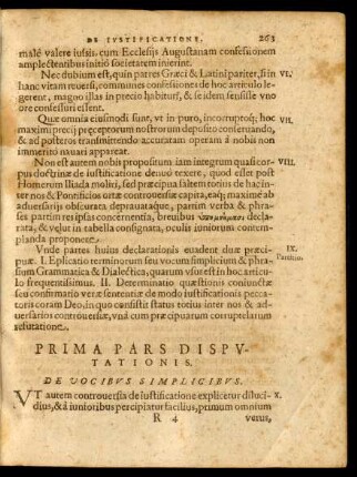Prima Pars Disputationis.