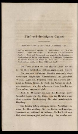Fünf und dreissigstes Capitel. Maurerische Taufe und Confirmation.