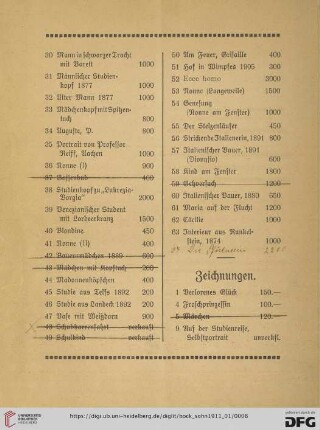 Zeichnungen (Nr. 1-234)