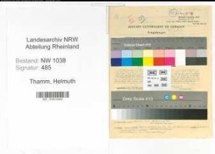 Entnazifizierung Helmuth Thamm , geb. 23.12.1888 (Beamter)