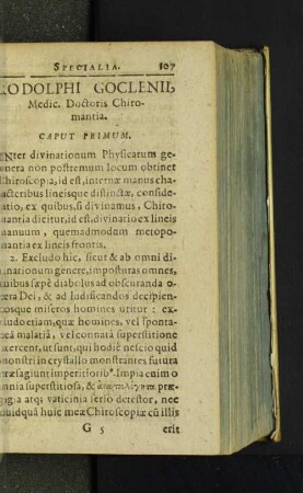 Rodolphi Goclenii, Medic. Doctoris Chiromantia.