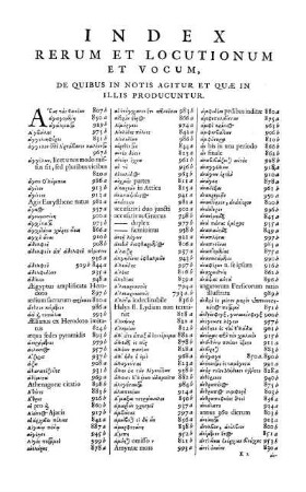 Index Rerum Et Locutionum Et Vocum, De Quibus In Notis Agitur Et Quæ In Illis Producuntur.