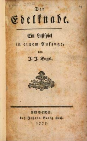 Der Edelknabe : Ein Lustspiel in einem Aufzuge