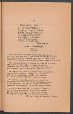 "Las sirvientas" : Canción