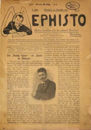 Mephisto : Wochen-Rundschau über d. gesammte Münchener Theaterleben, 1896