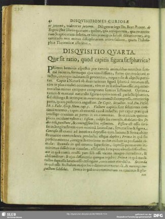 Disquisitio Quarta. Quae sit ratio, quod capitis figura sit sphaerica?