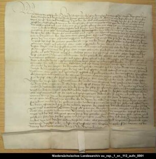 Herzog Albrecht zu Sachsen verpfändet dem Grafen Edzard I. von Ostfriesland das Oldambt für 16000 Gulden = OUB II, Nr. 1642, S. 618 Anhängendes Siegel beschädigt erhalten
