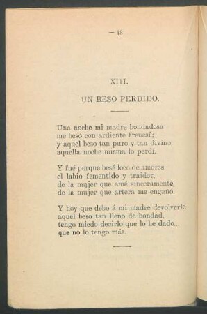 XIII. - Un beso perdido.