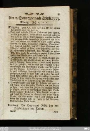 Am 2. Sonntage nach Epiph. 1775. Evang. Joh. 2, 1 - 11.