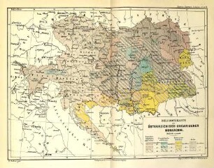 Religionskarte der Österreichisch-Ungarischen Monarchie.