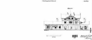 Bad Liebenzell: Empfangsgebäude mit Anbauten Bahnansicht