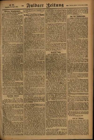 Zweite Ausgabe vom Sonntag, den 30. April 1922.