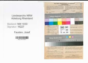 Entnazifizierung Josef Fausten , geb. 05.01.1899 (Polizeiwachtmeister)