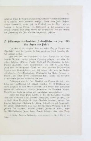 25. Bestimmungen des Osnabrücker Friedensschlusses vom Jahre 1648 über Bayern und Pfalz
