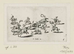 Hirschjagd, Blatt 6 der Folge "Variæ Conversationes a. Iacobo Callot inventæ"