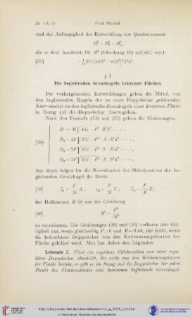 § 7. Die begleitenden Grenzkugeln krummer Flächen
