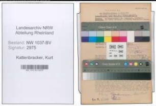 Entnazifizierung Kurt Kattenbracker , geb. 15.02.1910 ()