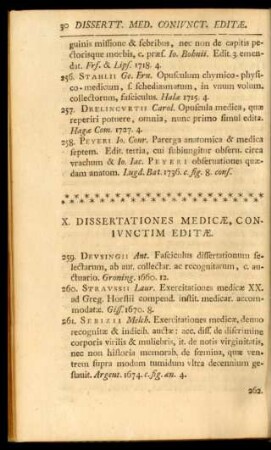 X. Dissertationrs medicae coniunctim editae