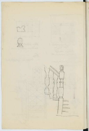 Kirche, Enns: Details (aus: Skizzen- und Fotoalbum 21)
