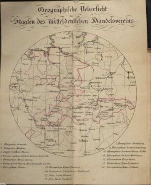 Geographische Uebersicht der Staaten des mitteldeutschen Handelsvereins.