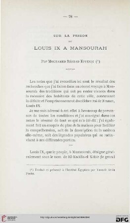 2.Ser.7.1886: Sur la prison de Louis IX à Mansourah
