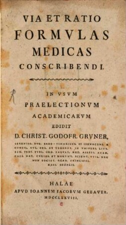 Via Et Ratio Formulas Medicas Conscribendi