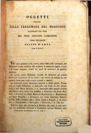 Archivio per la zoologia, l'anatomia e la fisiologia. 4. 1866, Fasc. 1