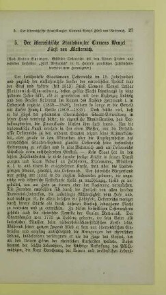 5. Der österreichische Staatskanzler Clemens Wenzel Fürst von Metternich