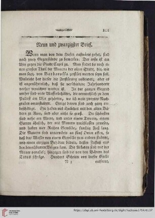 Neun und zwanzigster Brief