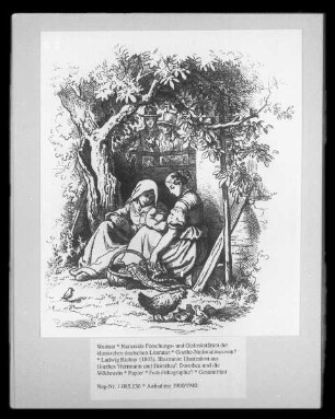 Illustration aus Goethes 'Herrmann und Dorothea': Dorothea und die Wöchnerin