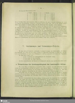 V. Gewinnungs- und Versorgungs-Projecte