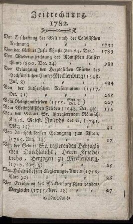 Zeitrechnung. 1782