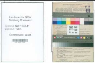 Entnazifizierung Josef Duesterwald , geb. 29.05.1922 (Modellbauer)