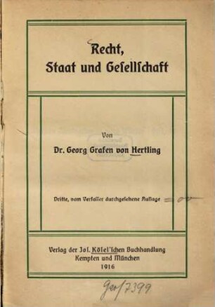 Recht, Staat und Gesellschaft