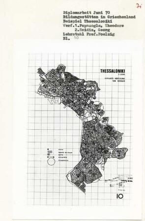 Bildungsstätten in Griechenland, Thessaloniki (Diplomarbeit bei Peter Poelzig): Plan, Geplante Verteilung von Schulen 1:200000