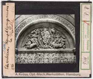 Charlieu: Abtei St. Fortunat, Vorhalle, Tympanon, Maiestas Domini